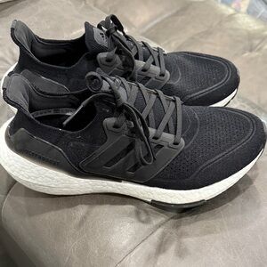 Adidas Men's Black and White Ultraboost Athletic Shoes